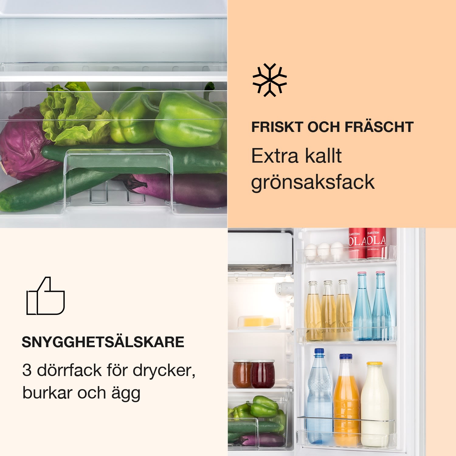 Luminance Frost Kylskåp 91 l crisper-låda 2 glashyllor 