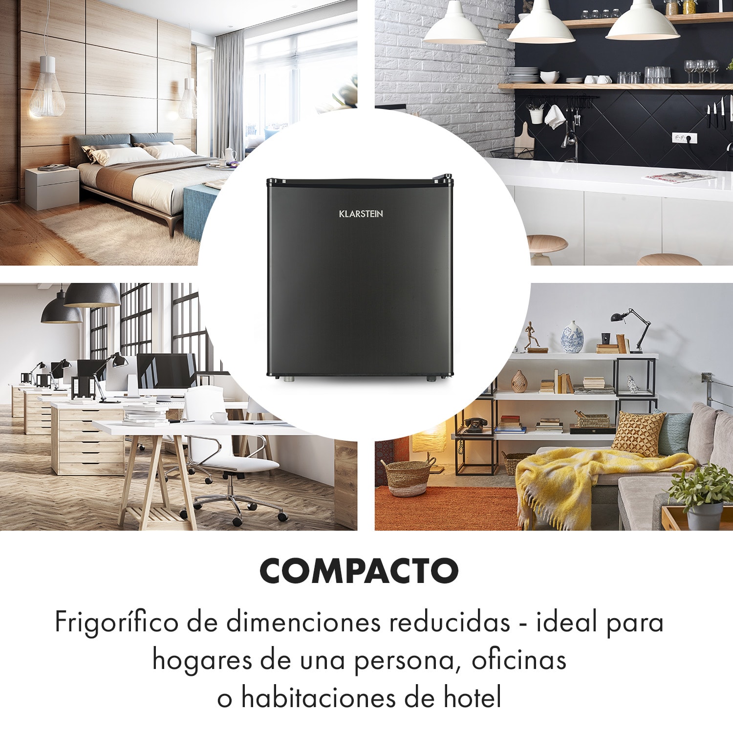 Obsidian Frigorífico de 46 litros con compartimento para verduras 