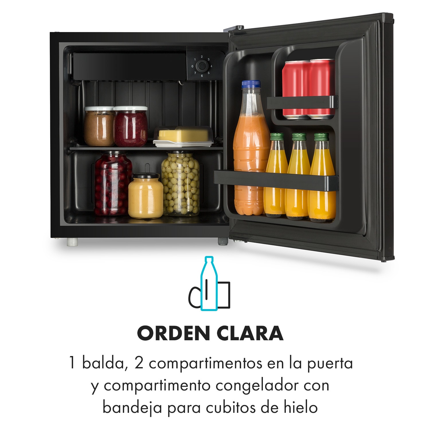 Obsidian Frigorífico de 46 litros con compartimento para verduras 