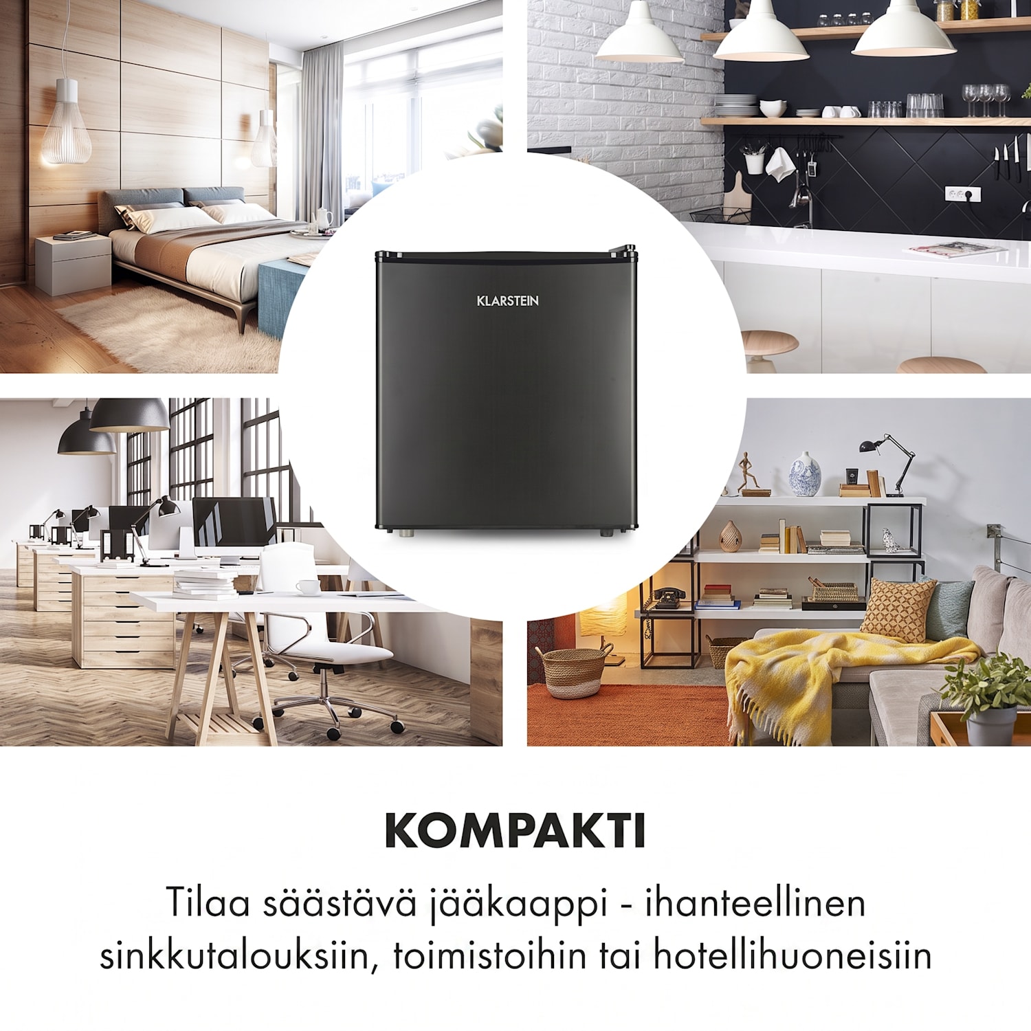Obsidian-jääkaappi 46 litraa vihanneslokero 