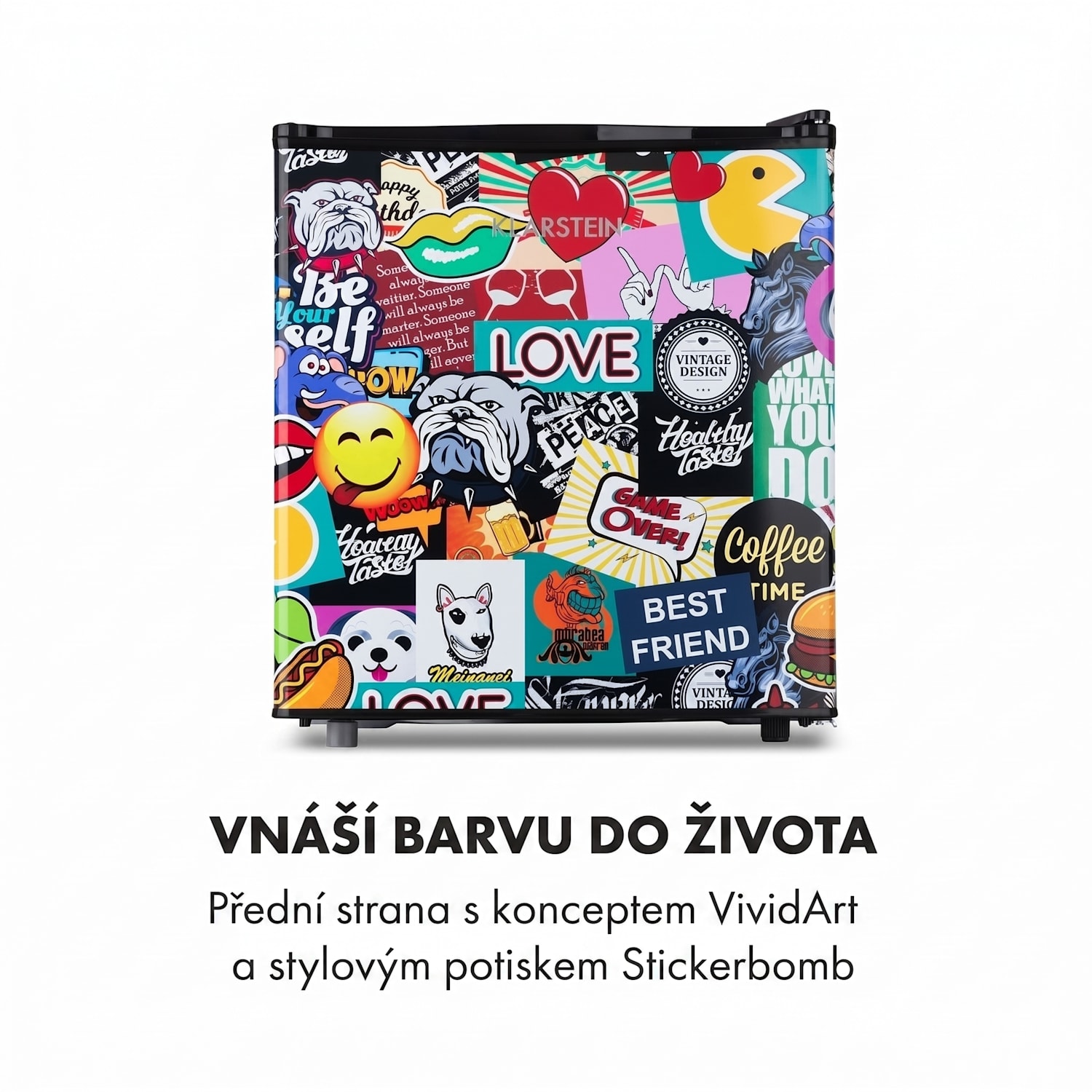 Cool Vibe 46+, lednice, 46 l, 1 police, styl Stickerbomb 