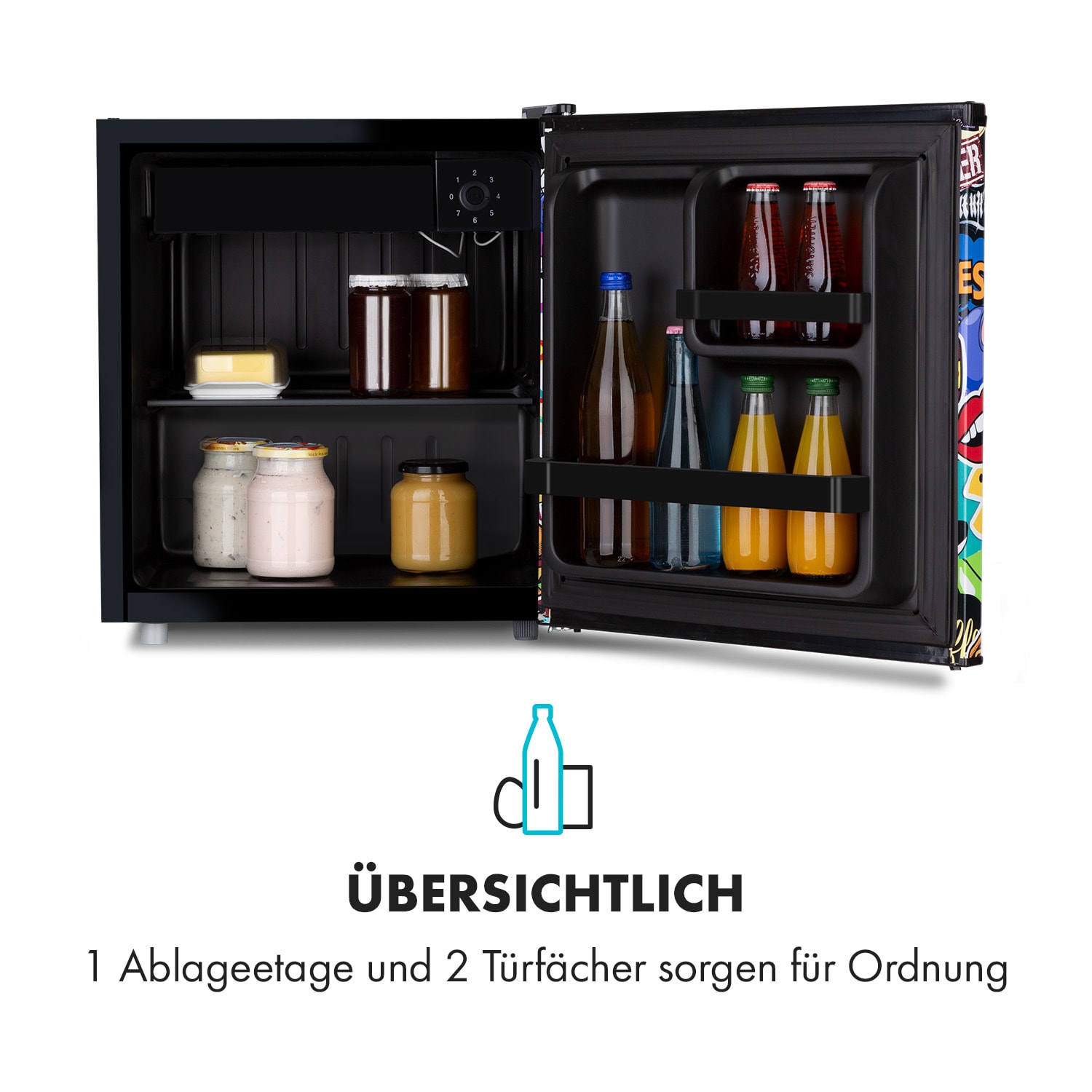 Cool Vibe 46+ Kühlschrank 46 Liter 1 Boden Stickerbomb-Style 