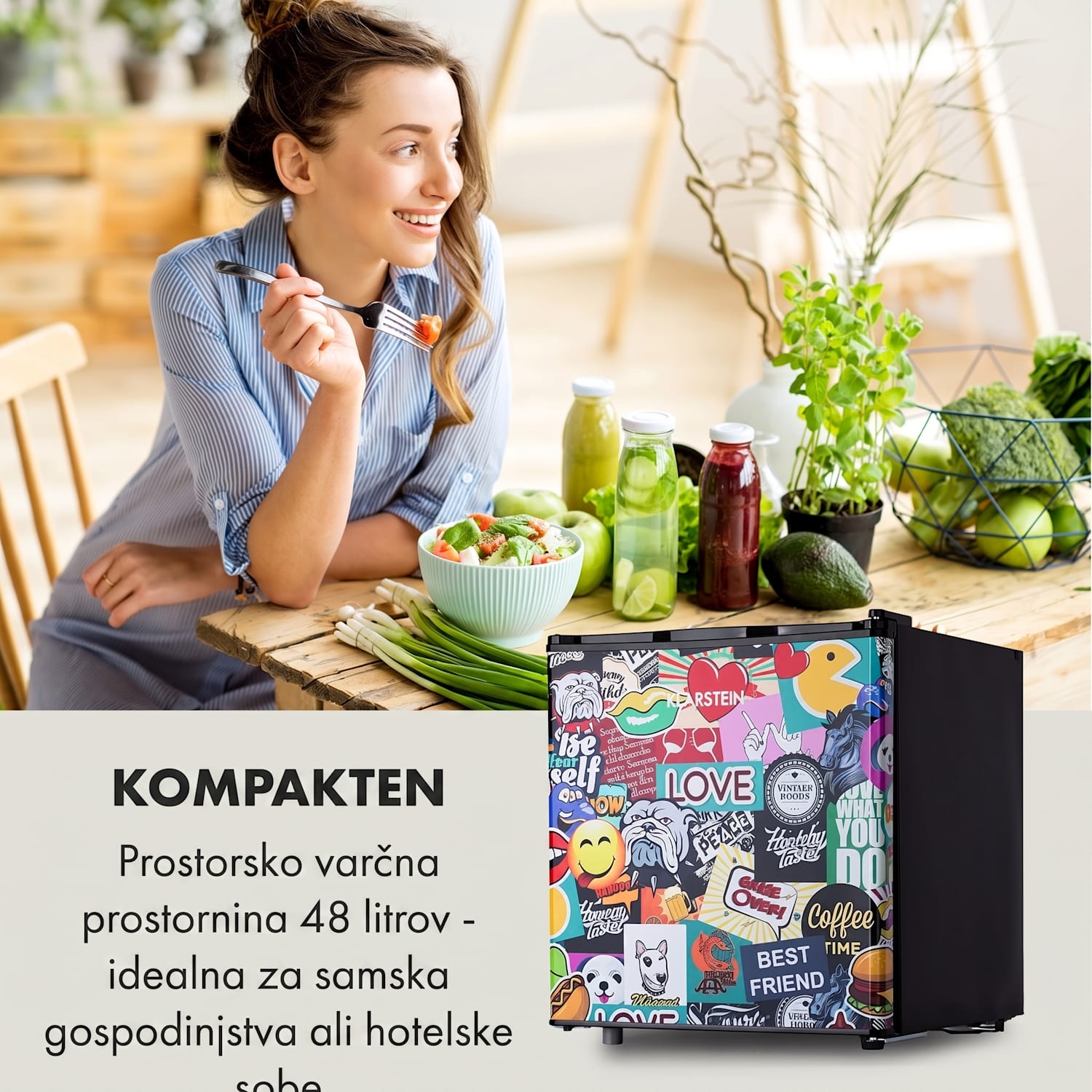Cool Vibe 46+, hladilnik, 46 l, 1 polica, Stickerbomb style 