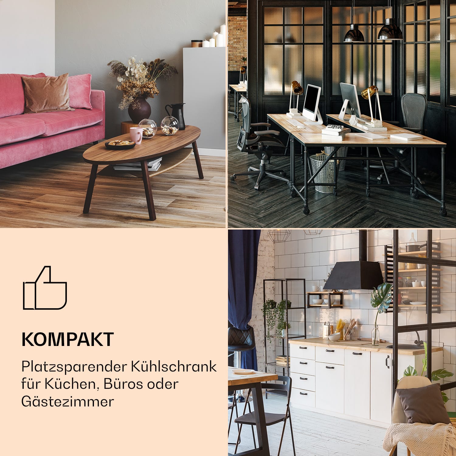 Obsidian Réfrigérateur 72 litres congélateur noir 