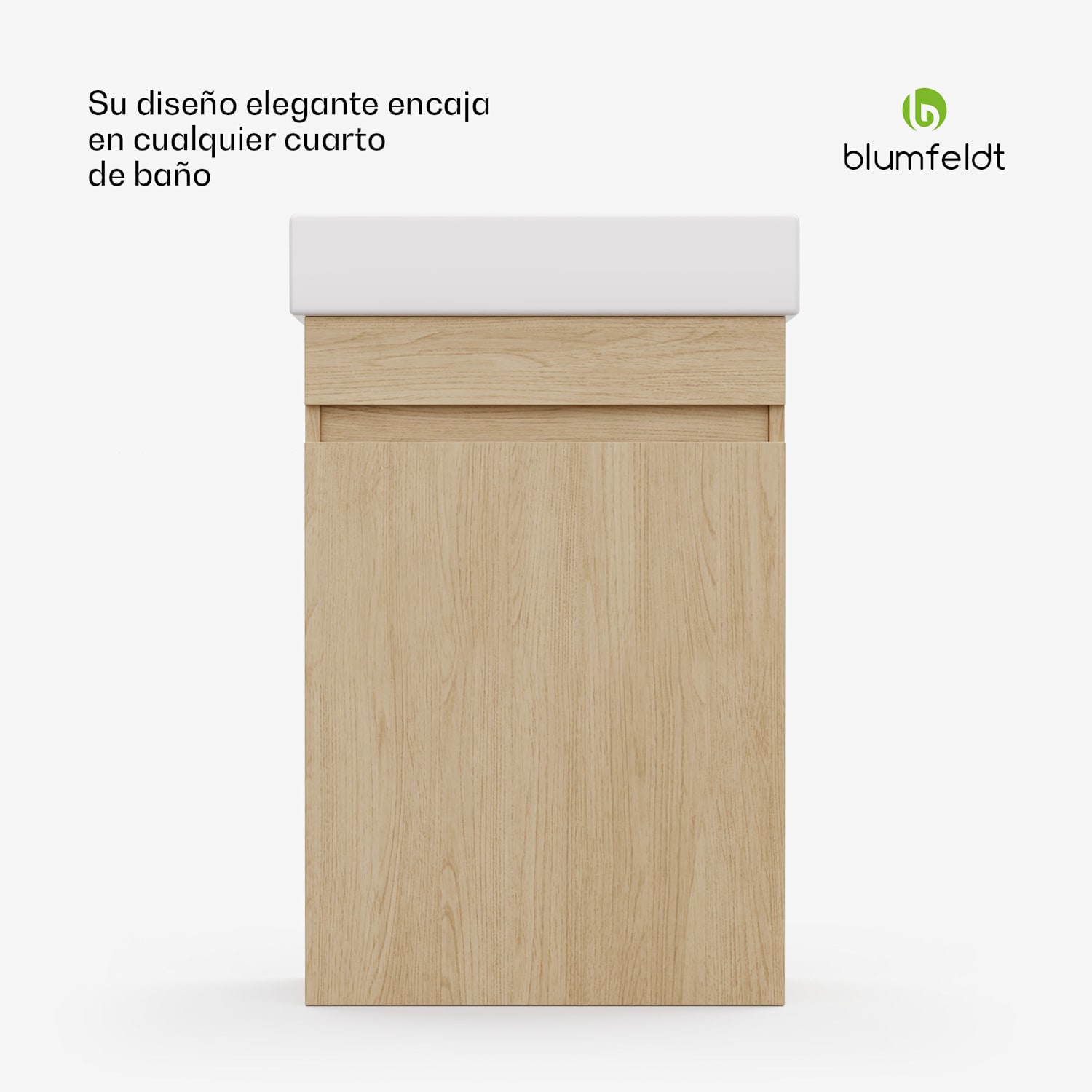 blumfeldt Johnstone Mueble de baño Mueble para baño Armario de baño 40 cm con lavamanos cerámico Cierre suave Espacio de almacenamiento práctico Color madera 40_cm | Olmo