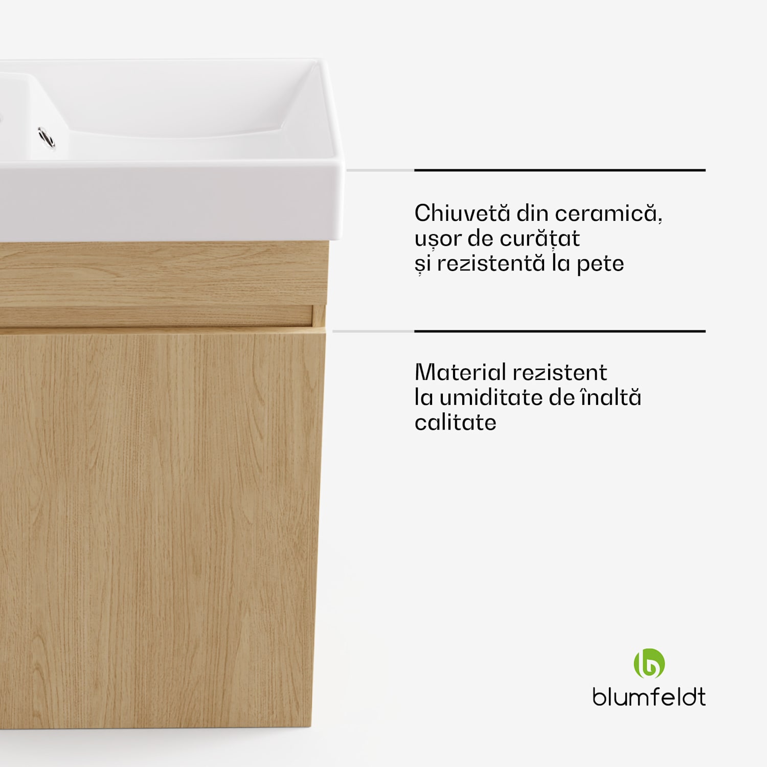 Johnstone, chiuvetă și dulap pentru baie, 40 cm 