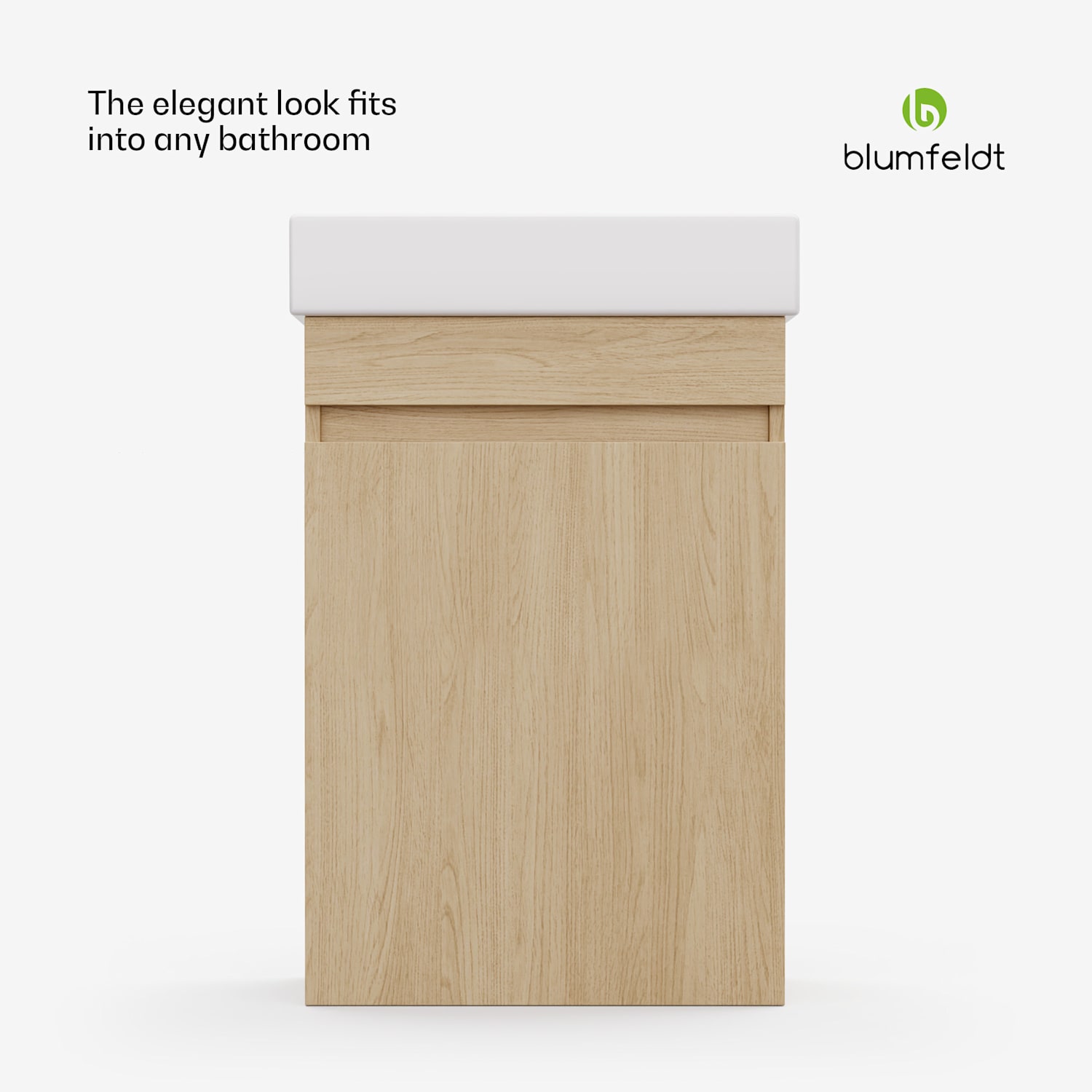 blumfeldt Johnstone wastafelonderkast badkamerkast badkamerkastje 40 cm met keramische waskom softclose functie bergruimte houtkleurig 