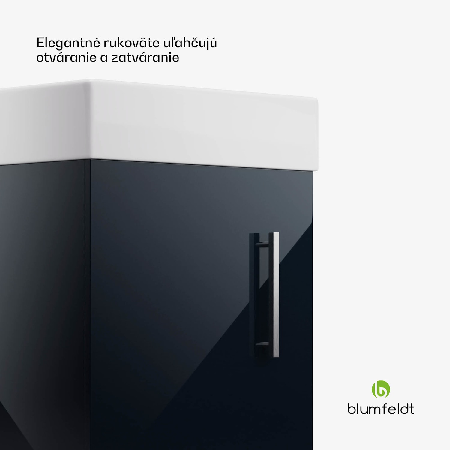 Johnstone, umývadlo a skrinka do kúpeľne, 40 cm, keramické umývadlo, zatváranie Soft-Close 40 cm | Antracit