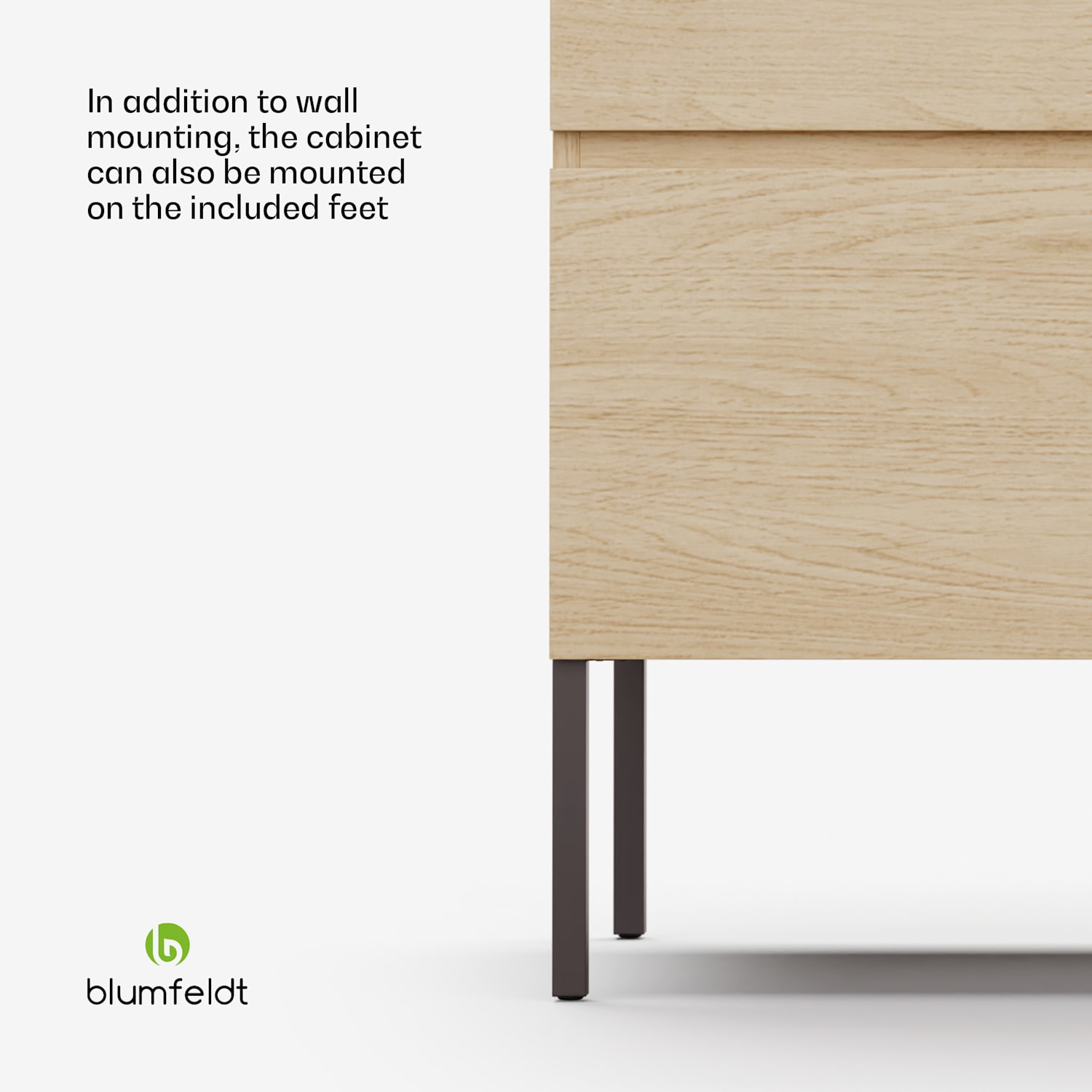 Johnstone washbasin bathroom cabinet 80 cm with ceramic sink soft-close function 2 drawers practical storage space natural wood 80cm