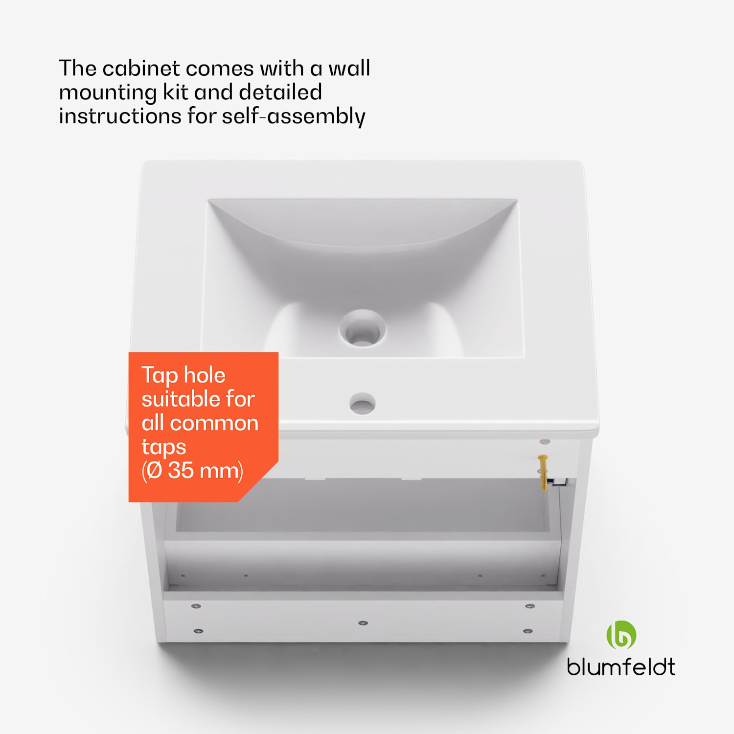 Johnstone wastafel badkamerkast badkamerkastje 60 cm met keramische waskom Soft Close functie 2 schuiflades handige bergruimte hoogglanzend 60 cm | Wit