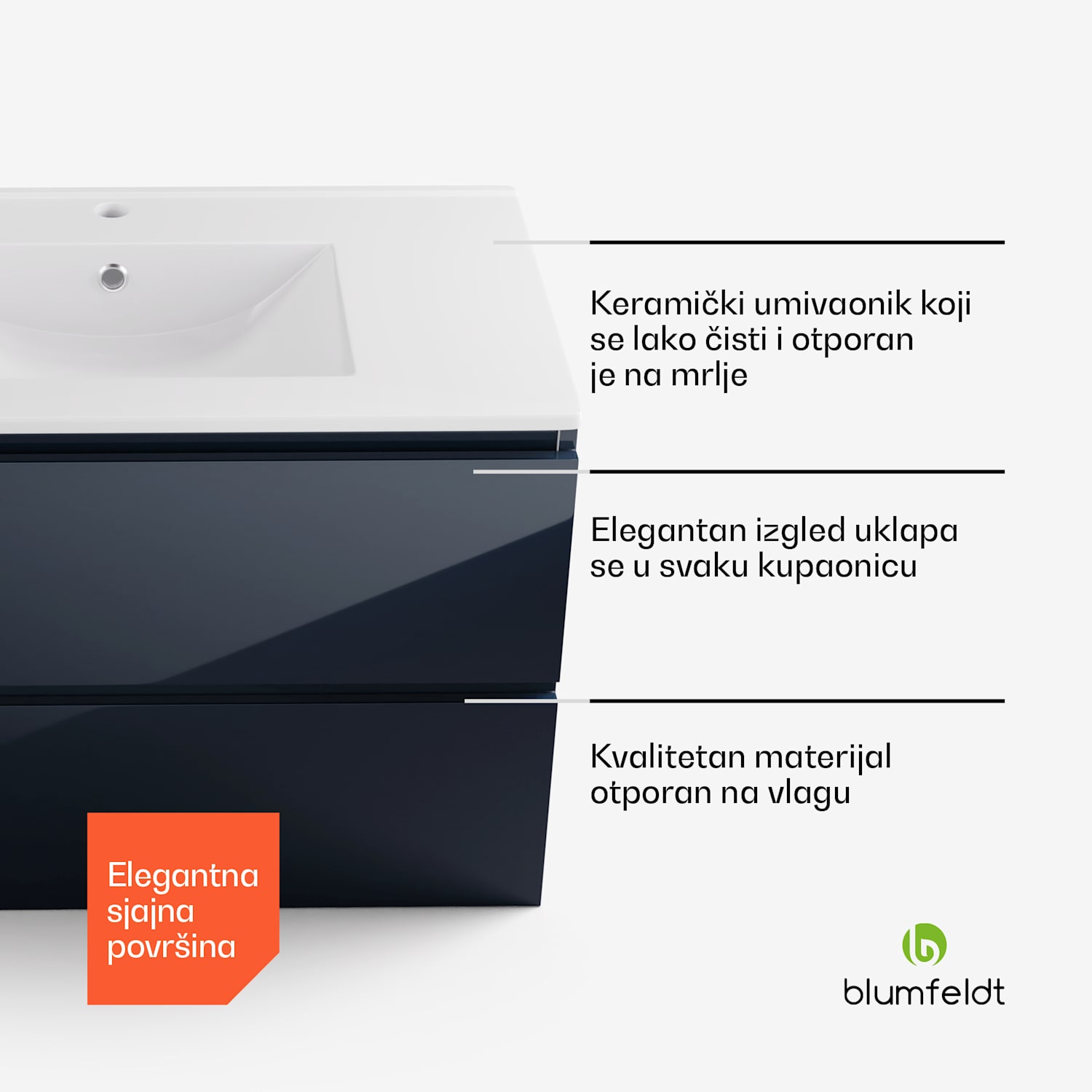 Johnstone, umivaonik i kupaonski ormarić, 80 cm, keramički umivaonik, Soft-Close 80 cm | Antracit