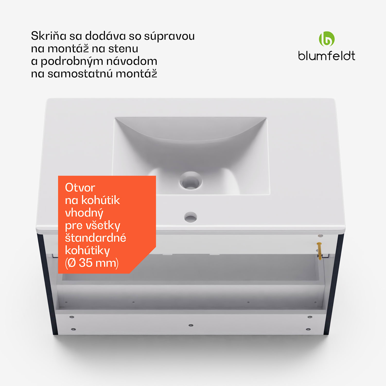 Johnstone, umývadlo a skrinka do kúpeľne, 80 cm, keramické umývadlo, zatváranie Soft-Close 80 cm | Antracit