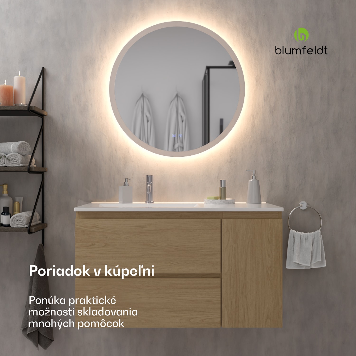 Johnstone, umývadlo a skrinka do kúpeľne, 90 cm, keramické umývadlo, zatváranie Soft-Close 90 cm | Brestová