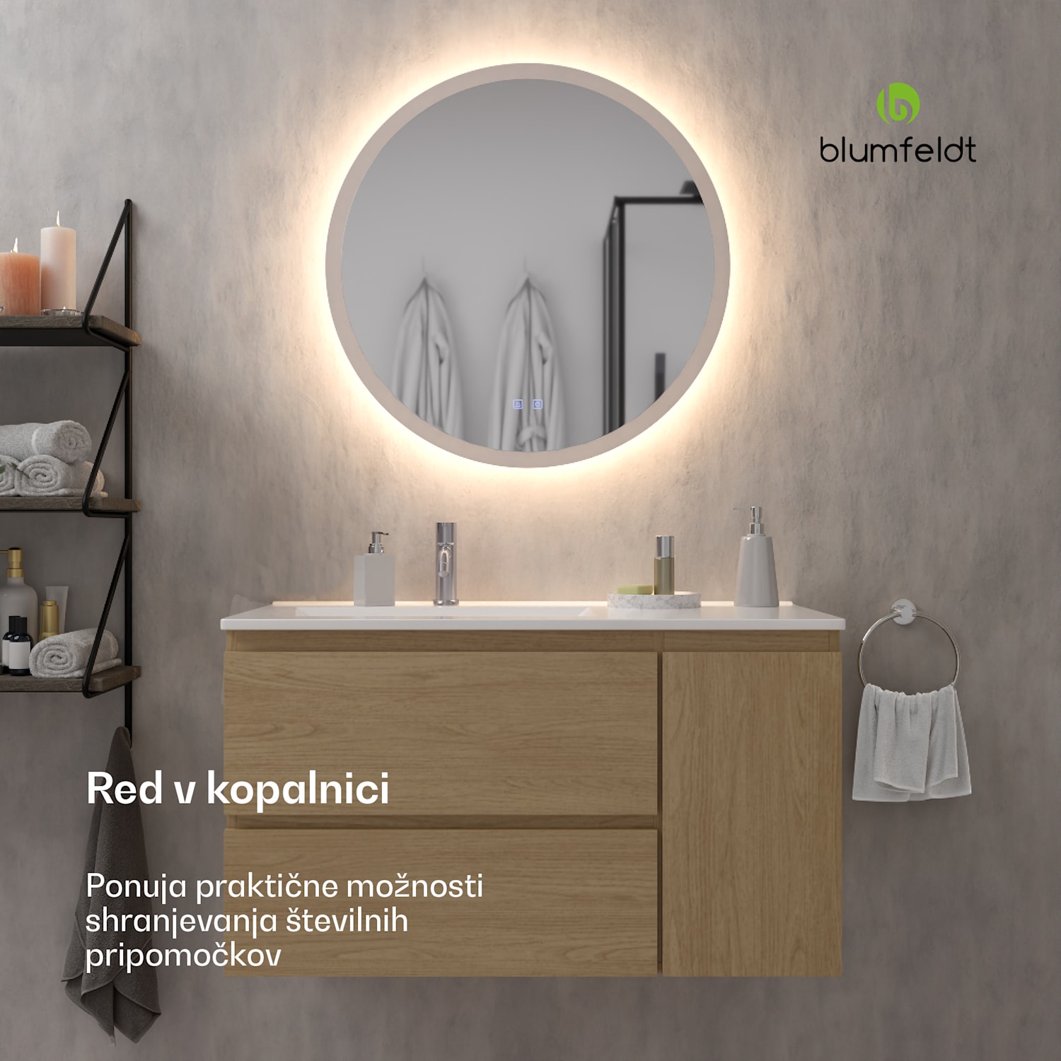 Johnstone, umivalnik in kopalniška omarica, 90 cm, keramični umivalnik, mehko zapiranje 90 cm | Brestova