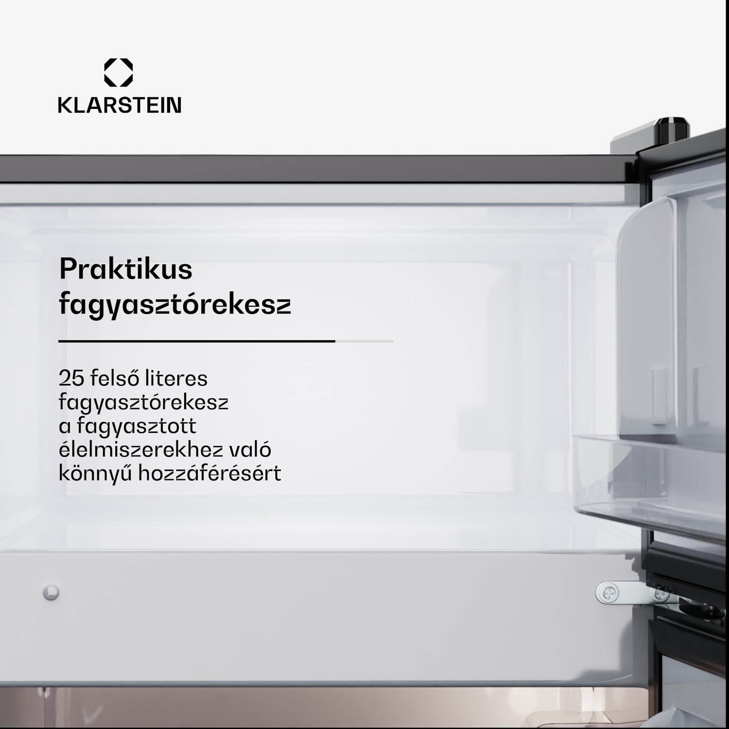 Big Daddy Cool, hűtő-fagyasztó, 61/25 l, 2 szint, rozsdamentes acél 