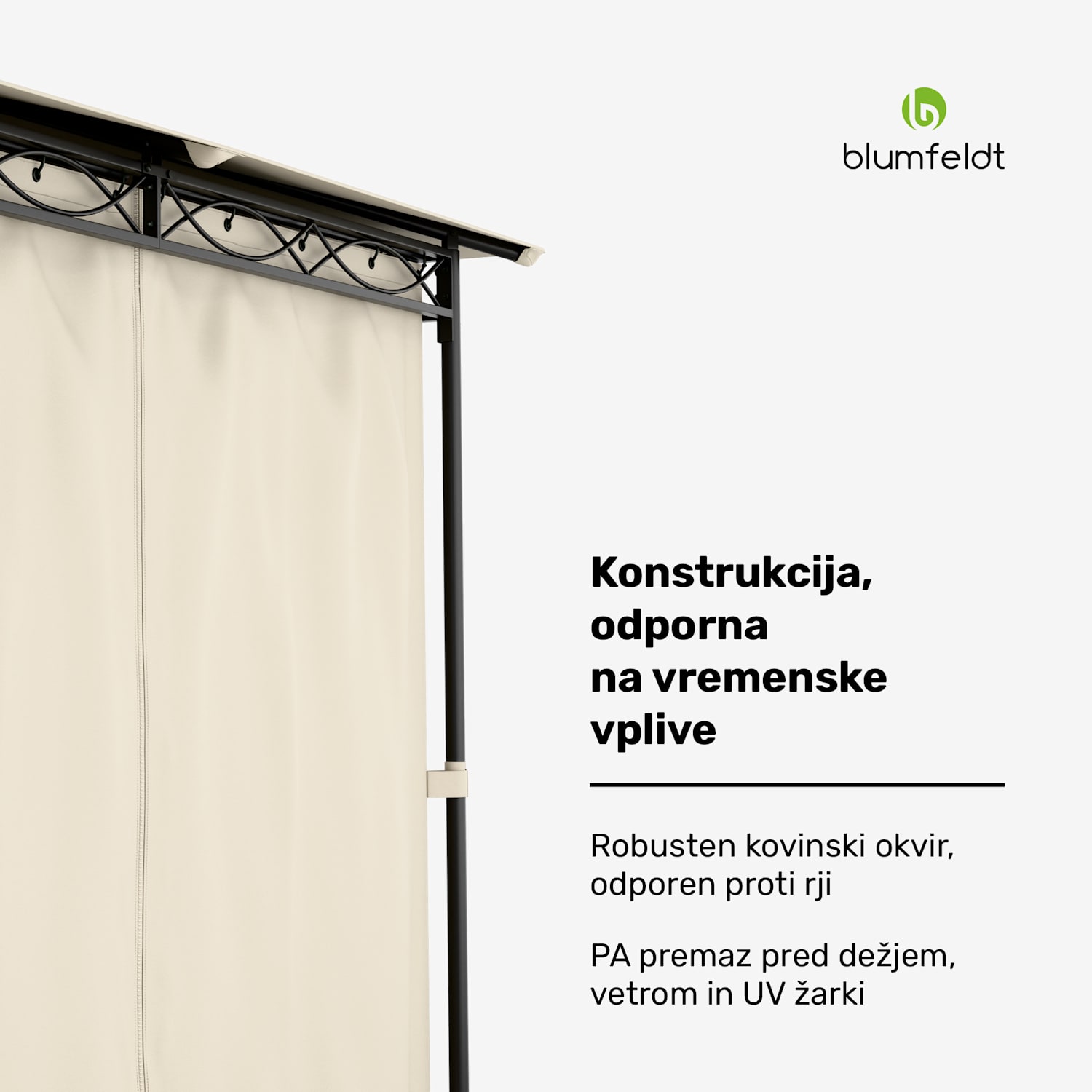 Mondo, vrtni paviljon, party šotor, 295 x 262 x 295, jeklo, polyester, bež 3 x 3 m | Bež