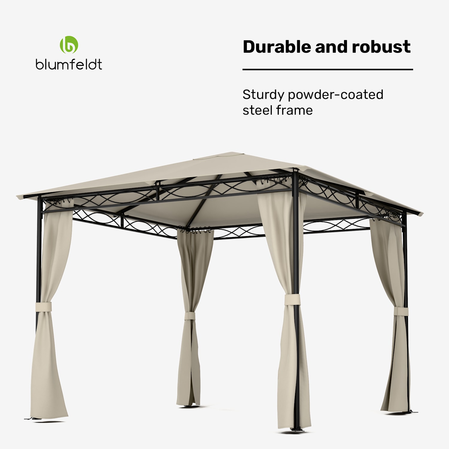 Mondo tuinpaviljoen partytent 295x262x295 staal polyester beige 3 x 3 m | Beige