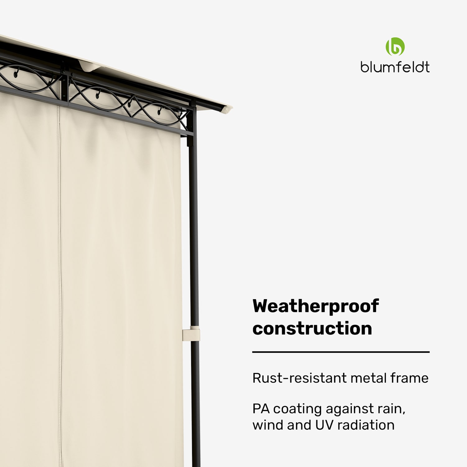 Mondo tuinpaviljoen partytent 295x262x295 staal polyester beige 3 x 3 m | Beige