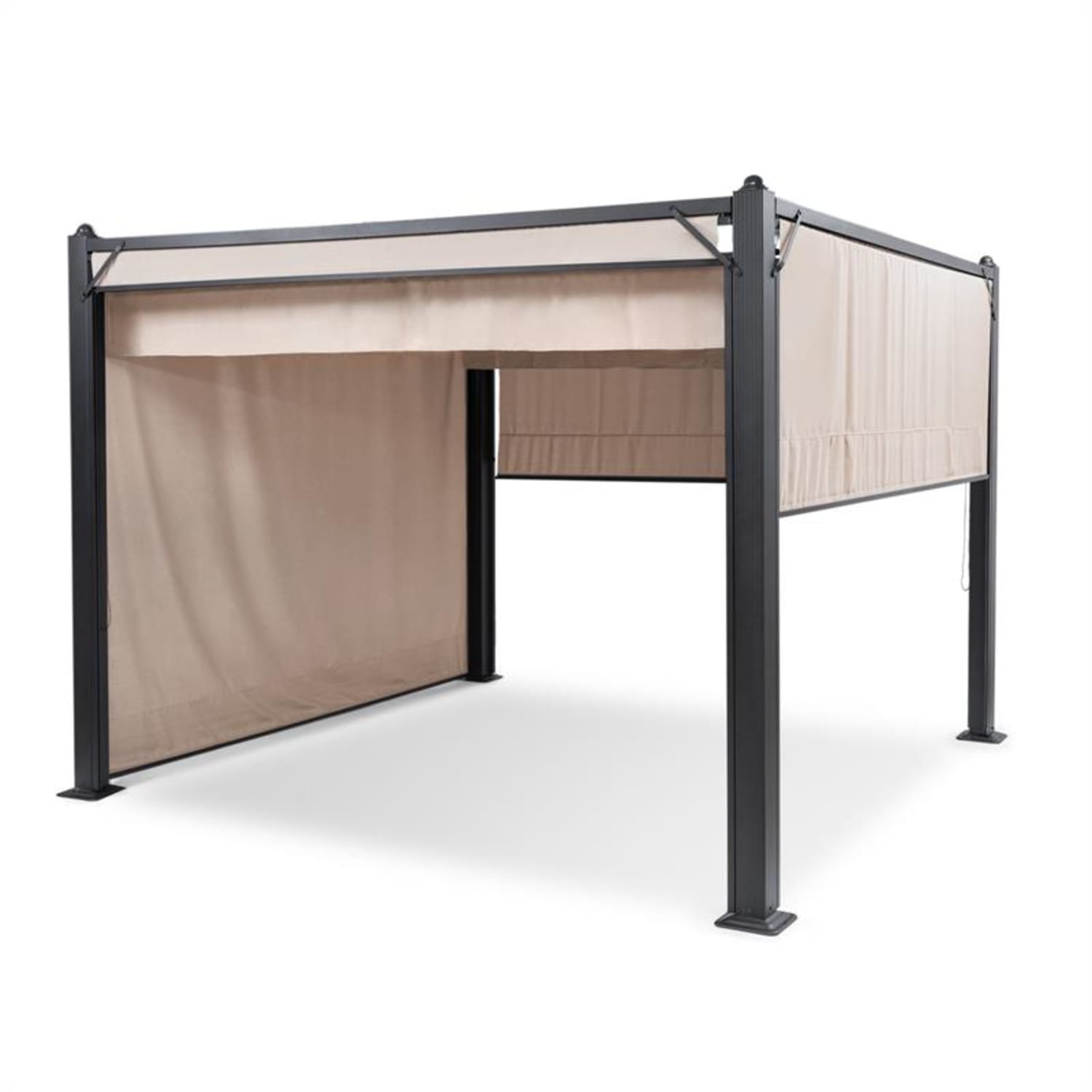 Pantheon Cortina Pavillon mit Dach 3x3m 4 Seitenteile 3 x 3 m | Anthrazit | Sand