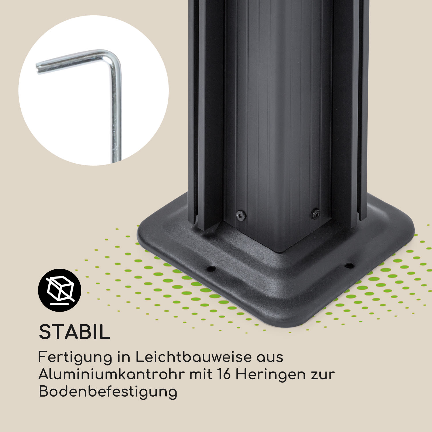 Pantheon Cortina Pavillon mit Dach 3x3m 4 Seitenteile 3 x 3 m | Anthrazit / Dunkelgrau