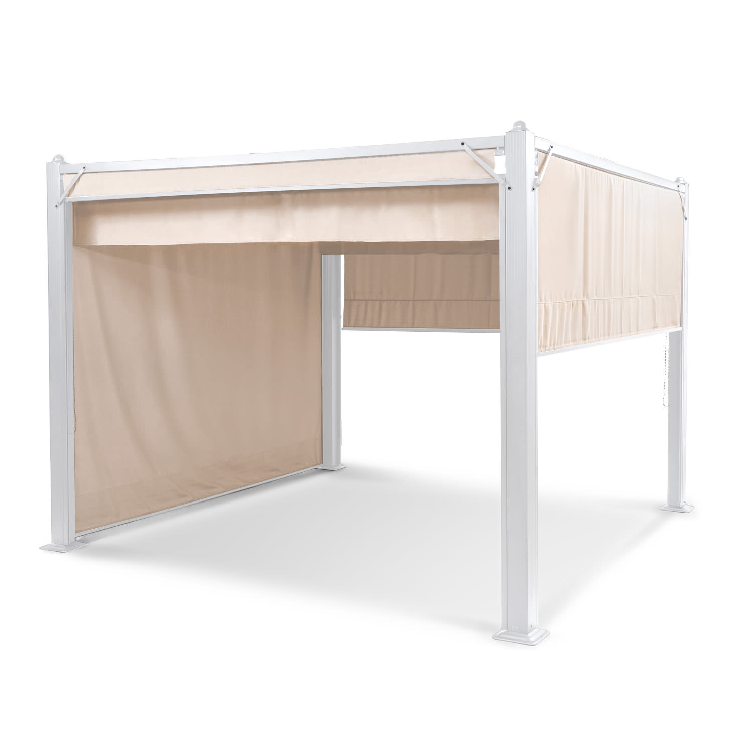 Pantheon Cortina, altana ogrodowa, pawilon, 3 x 3 m, 4 rolety boczne, dach 3 x 3 m | Biały / Piasek