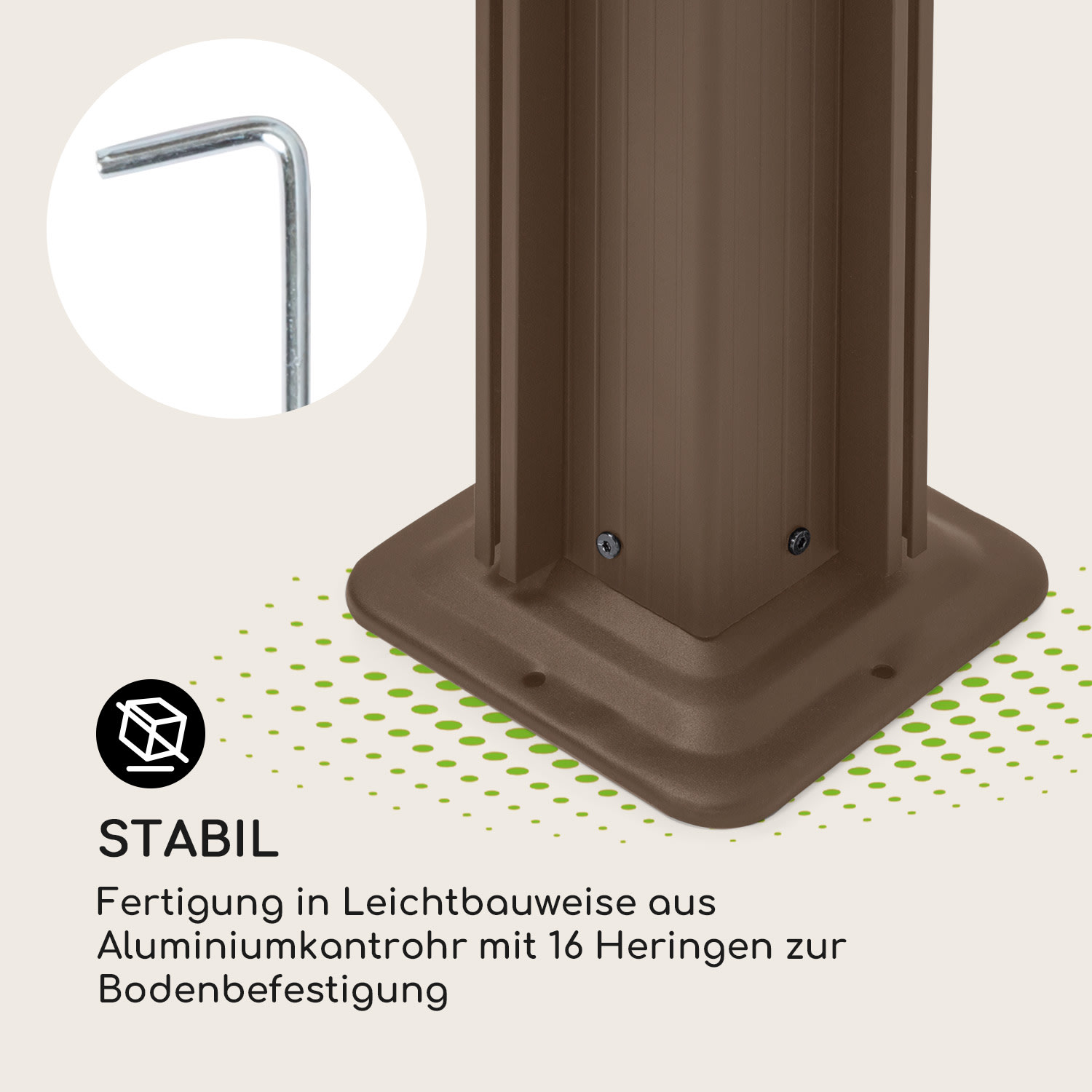 Pantheon Cortina Rust Pavillon mit Dach 3x3 m 4 Seitenteile 3 x 3 m | Erdbraun | Sand