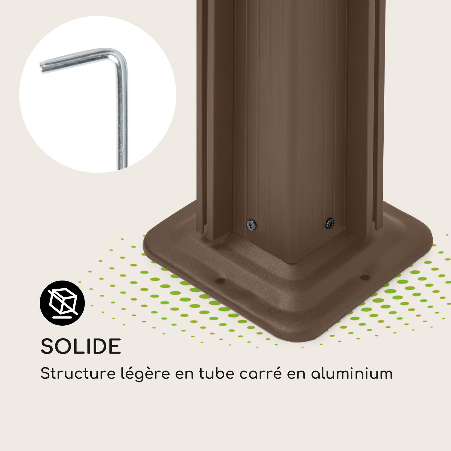 Pantheon Cortina Rust Pavillon avec toit 3x3 m 4 parois latérales 3 x 3 m | Brun Terre | Sable
