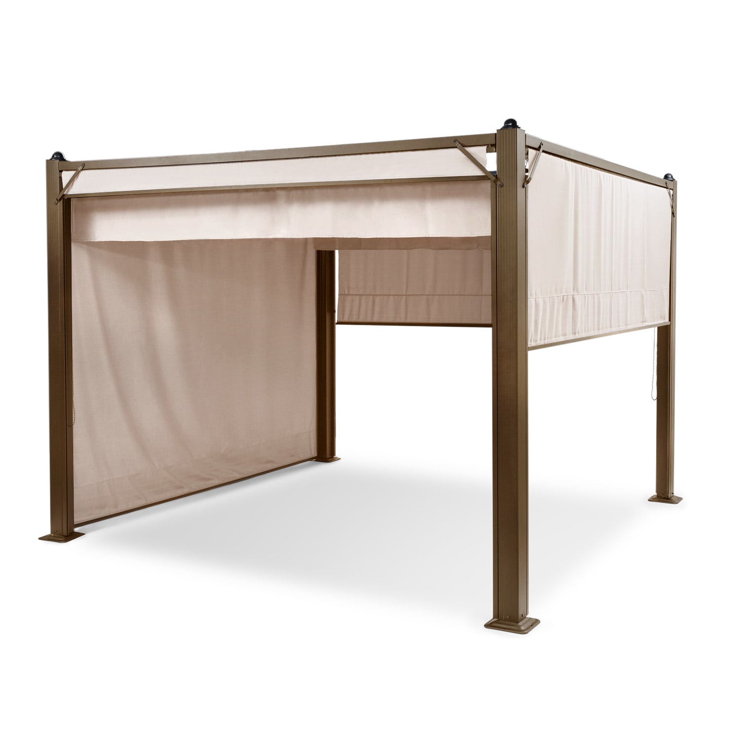 Pantheon Cortina Rust Pavillon mit Dach 3x3 m 4 Seitenteile 3 x 3 m | Erdbraun | Sand
