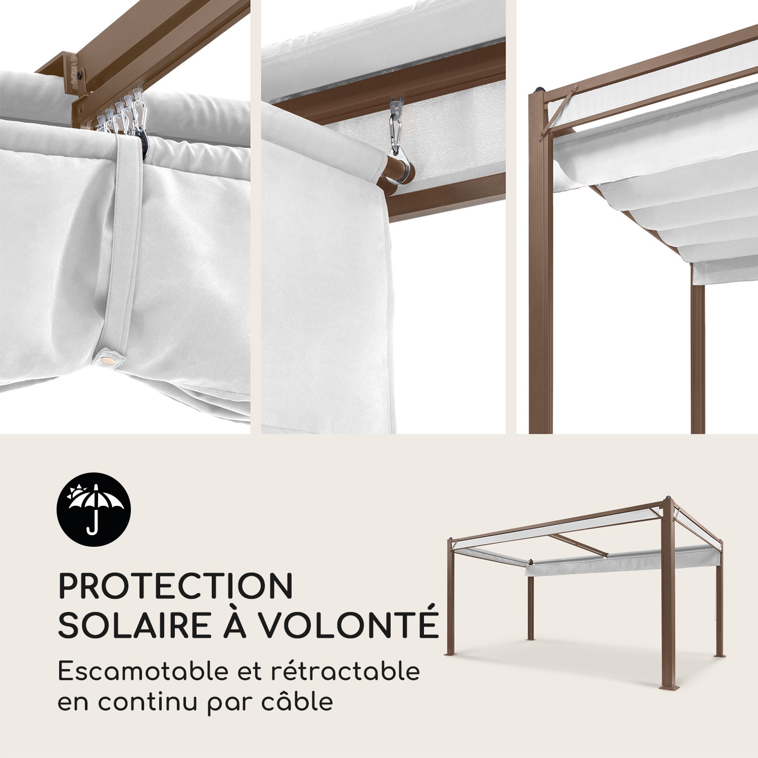 Pantheon Cortina Rust, pavillon avec toi, 3x4 m , 4 panneaux latéraux 