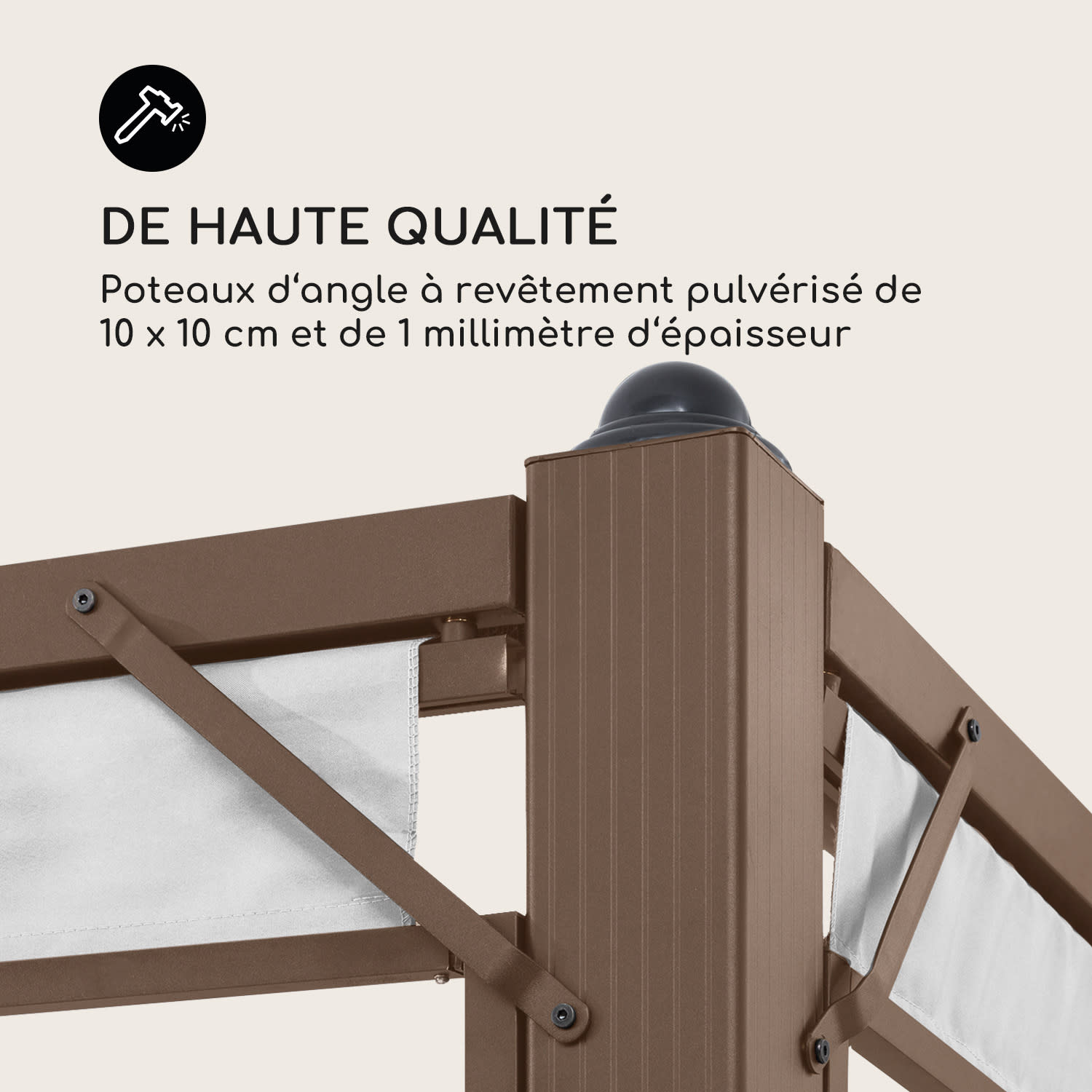 Pantheon Cortina Rust, pavillon avec toi, 3x4 m , 4 panneaux latéraux 