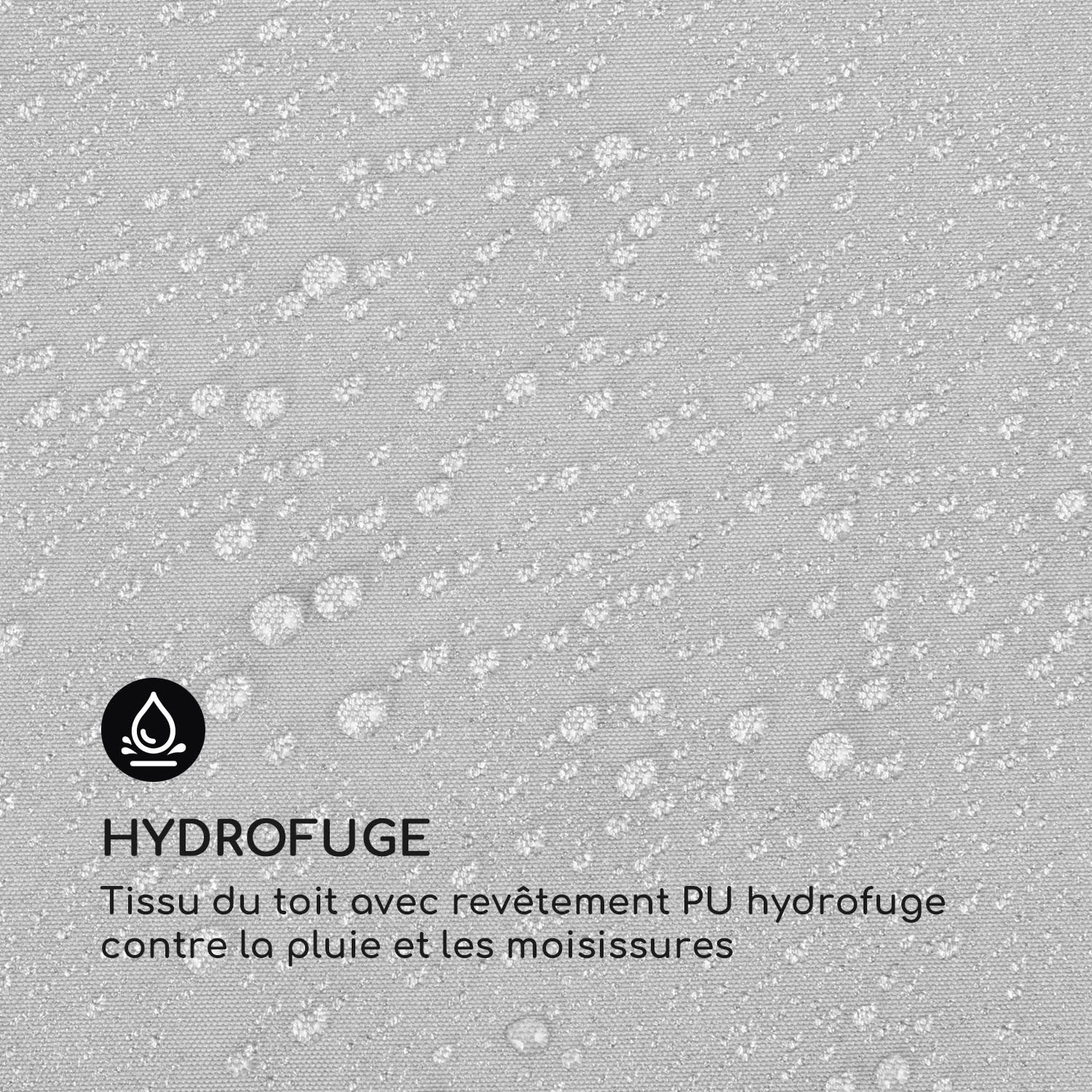 Pantheon Cortina,  pavillon avec toit, 3 x 6m, 4 panneaux latéraux 3 x 6 m | Blanc / Tourterelle