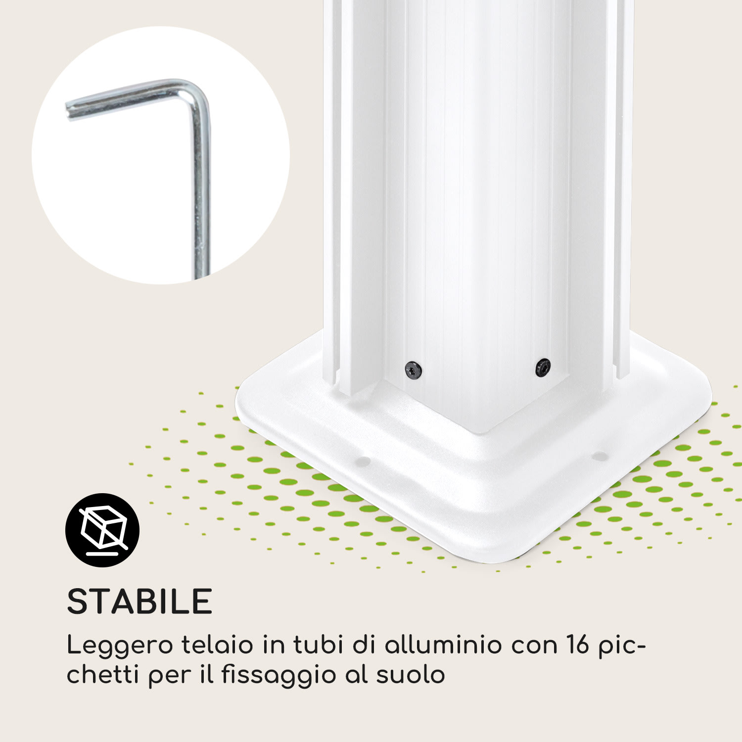Pantheon Cortina, Gazebo con tetto, 3 x 6 m, 4 pareti laterali 3 x 6 m | Bianco/Tortora