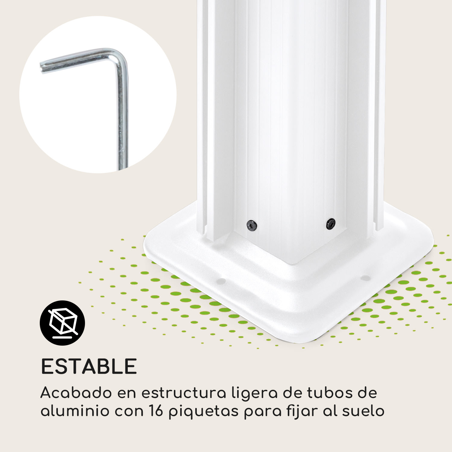 Carpa Pantheon Cortina con techo 3x6m 4 laterales 3 x 6 m | Blanco / Arena