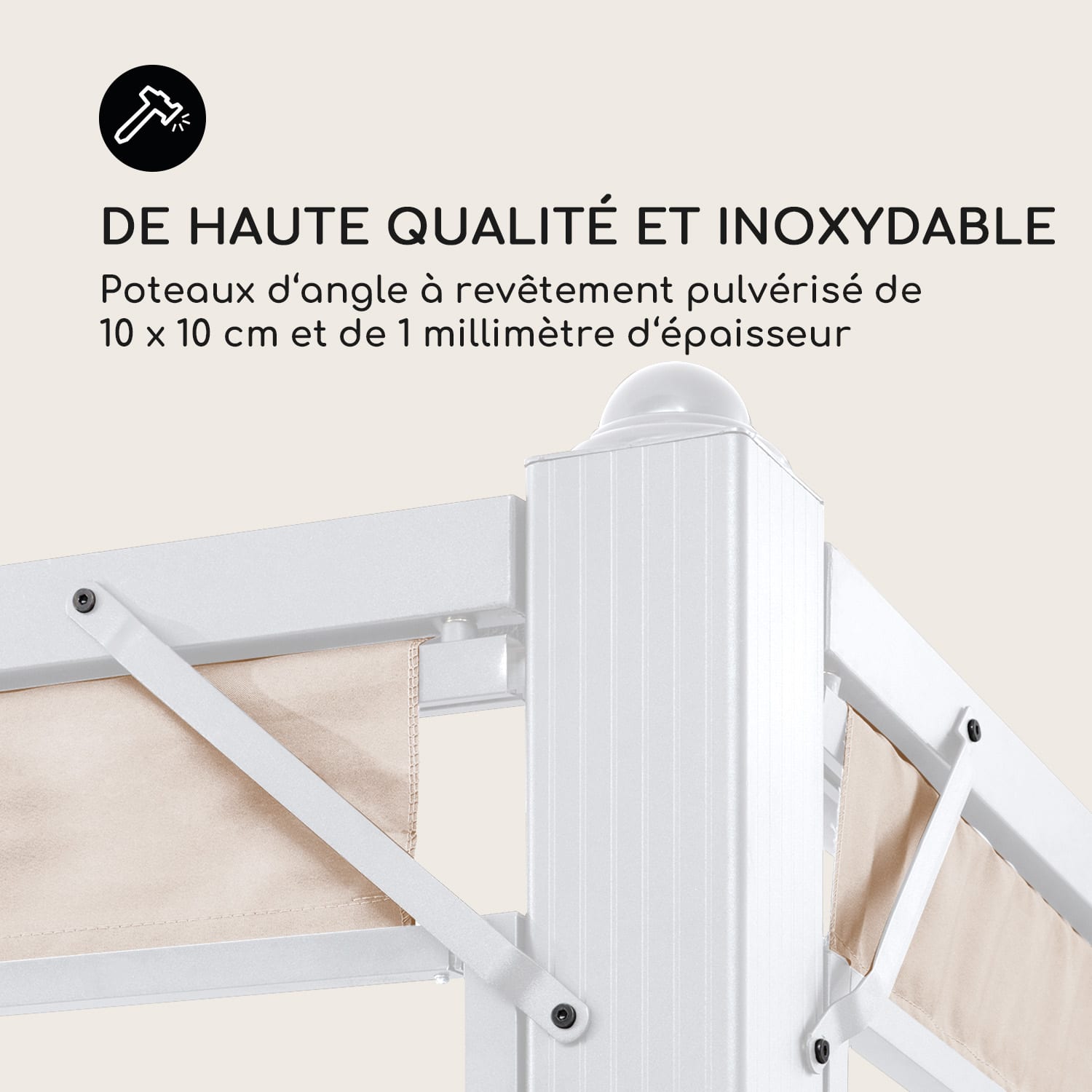 Pantheon Cortina, pavillon avec toit, 3 x 6m, 4 panneaux latéraux 