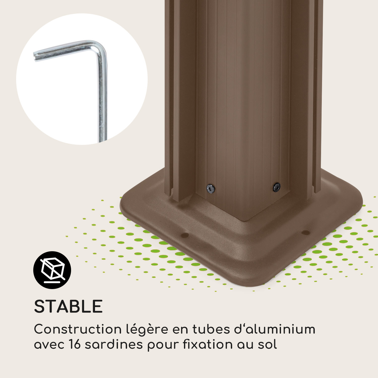 Pantheon Cortina Rust, pavillon avec toit, 3 x 6 m, 4 panneaux latéraux 3 x 6 m | Marron / Sable