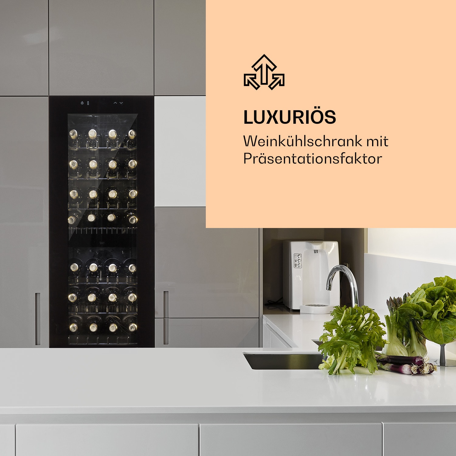 Shiraz 39 Duo Weinkühlschrank 2 Zonen 105l 39 Flaschen 39 Flaschen | 2 Kühlzonen | Schwarz