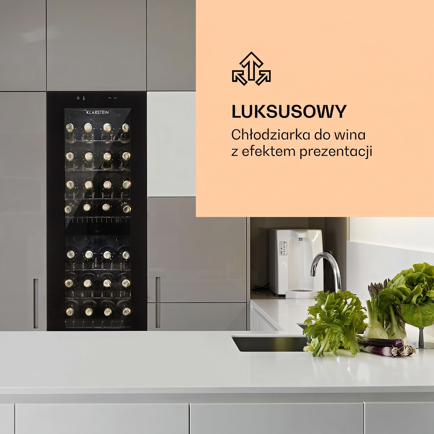 Bellevine Deux 39 Flex, chłodziarka do wina, 105 l, 34 butelek, 2 strefy 39 butelek | 2 strefy chłodzenia | Czarny