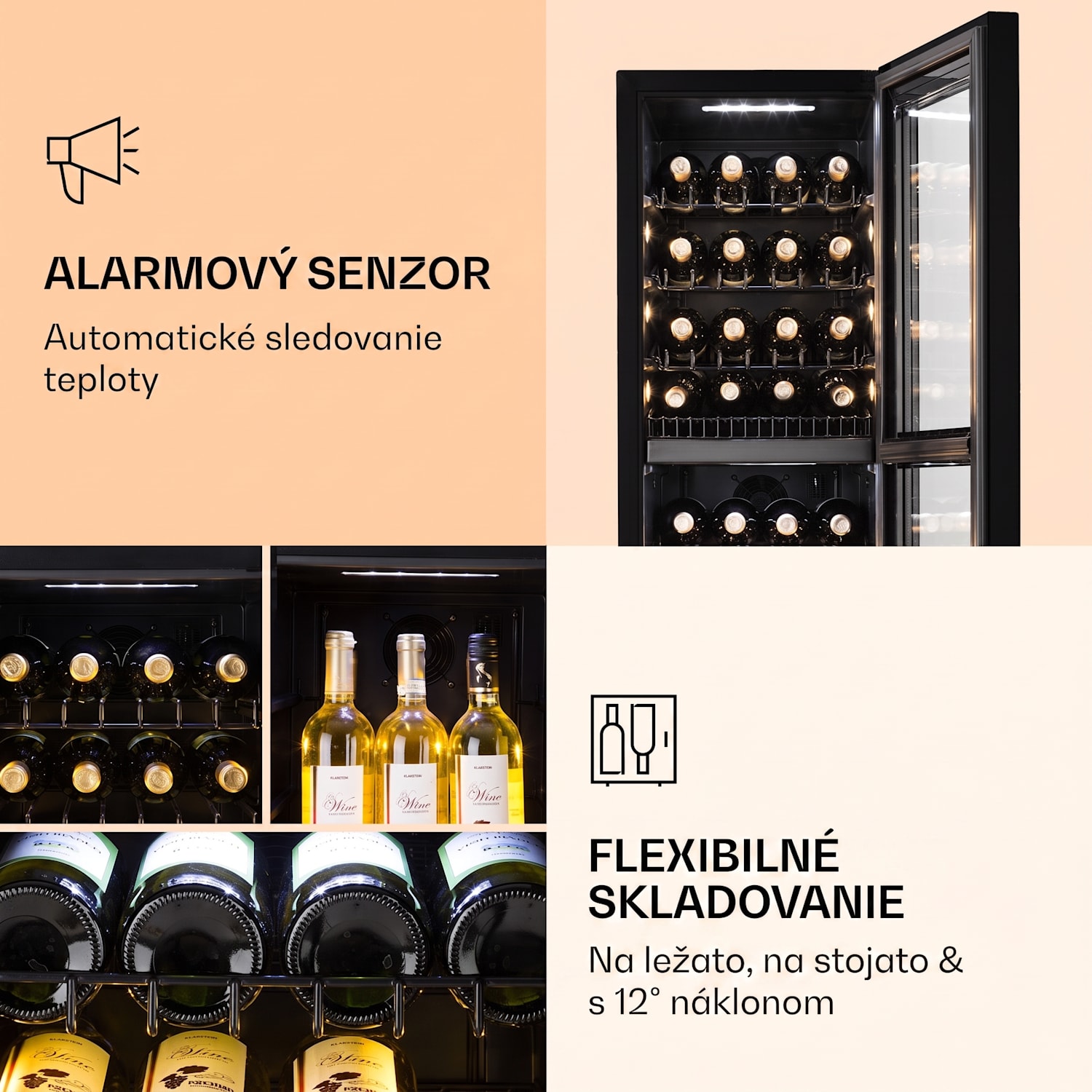 Bellevine Deux 39 Flex, vinotéka, 105 l, 34 fliaš, 2 zóny 39 fliaš | 2 chladiace zóny | Čierna
