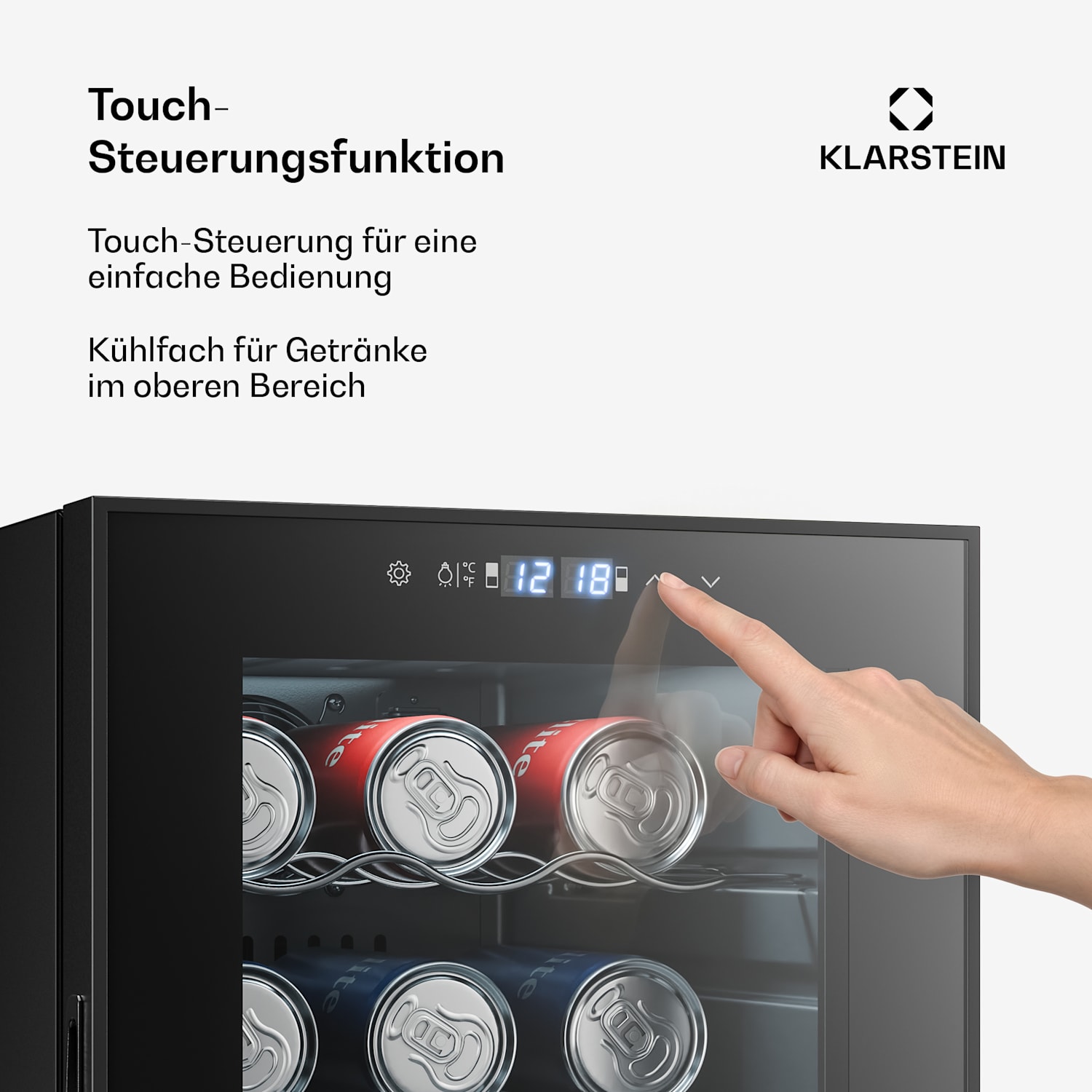 Bovella 18 Duo+ Zweizonen-Weinkühlschrank 50l 18 Fl. Glastür 18 Flaschen | 2 Kühlzonen | Schwarz