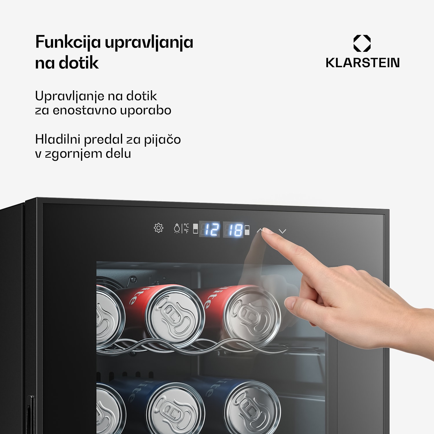 Bovella 18 Duo+, dvo-conski hladilnik za vino, 50 l, 18 stekl., steklena vrata 18 flessen | 2 chladicí zóny | Črna