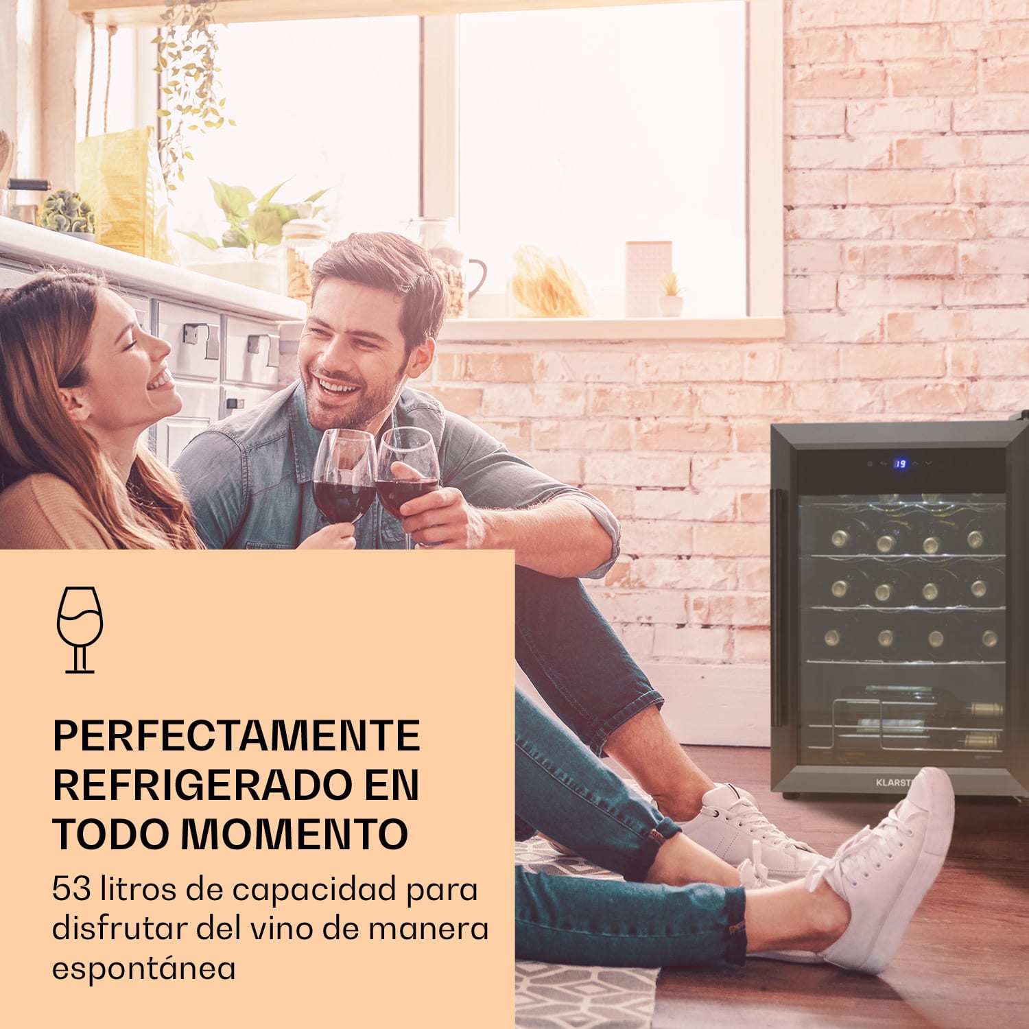 Ultimo 20 Uno nevera para vinos 53l panel de control táctil 131 W 5-18 °C 1 zona de refrigeración | 20 botellas