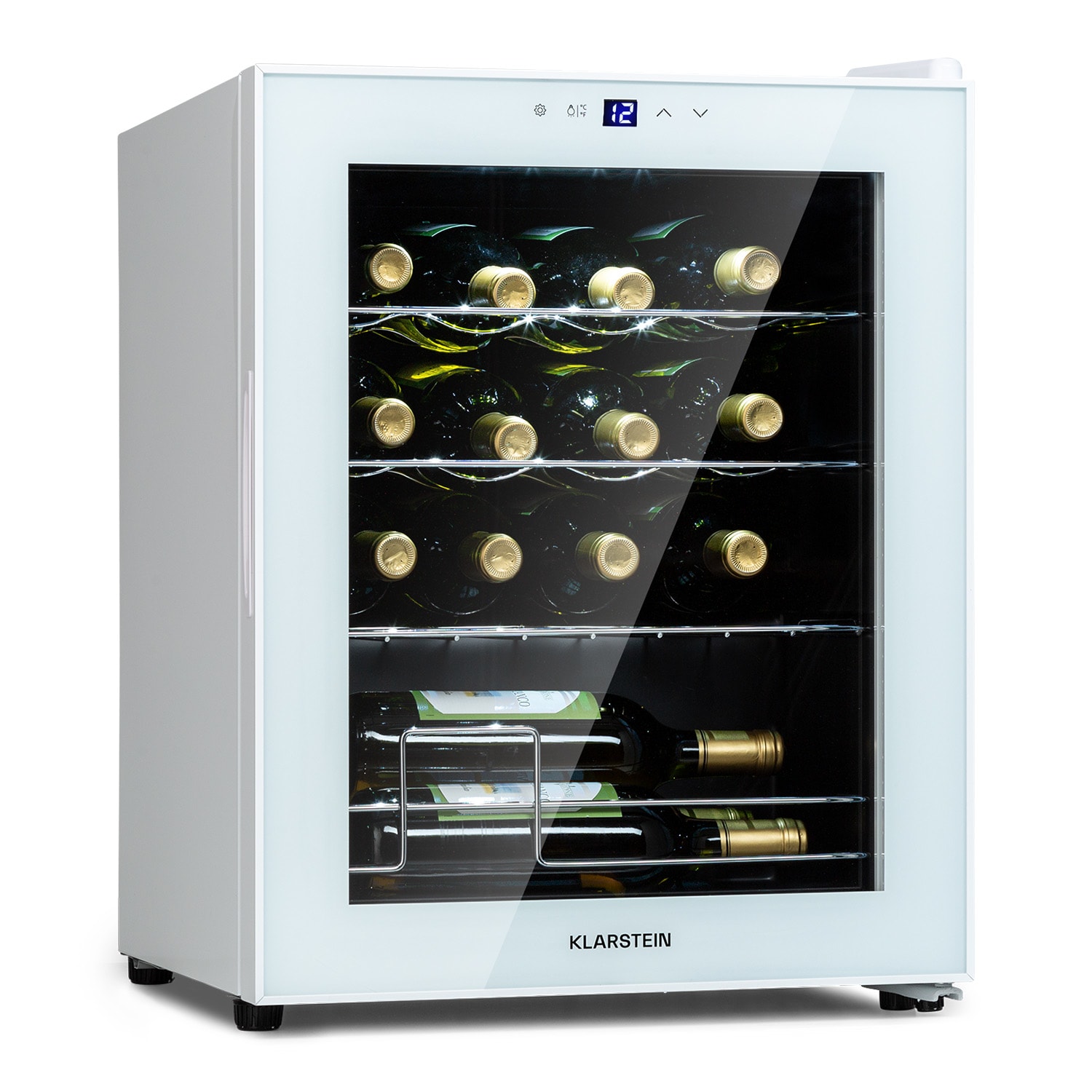 Shiraz 16 Quartz, chłodziarka do wina, 42 l, dotykowy panel, 160 W, 5 - 18°C 16 butelek | 1 strefa chłodzenia | Białe Szkło