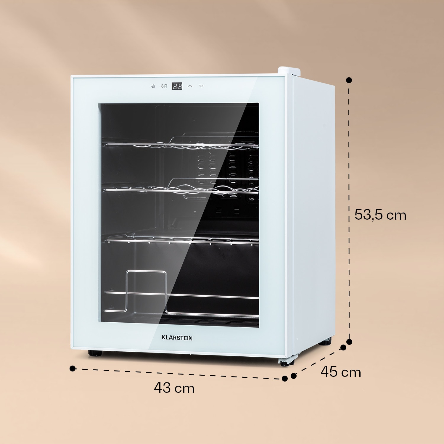 Shiraz 16 Quartz Vinoteca 42l Panel de control táctil 160 W 5-18 °C 1 zona de refrigeración | 16 botellas | Vidrio Blanco