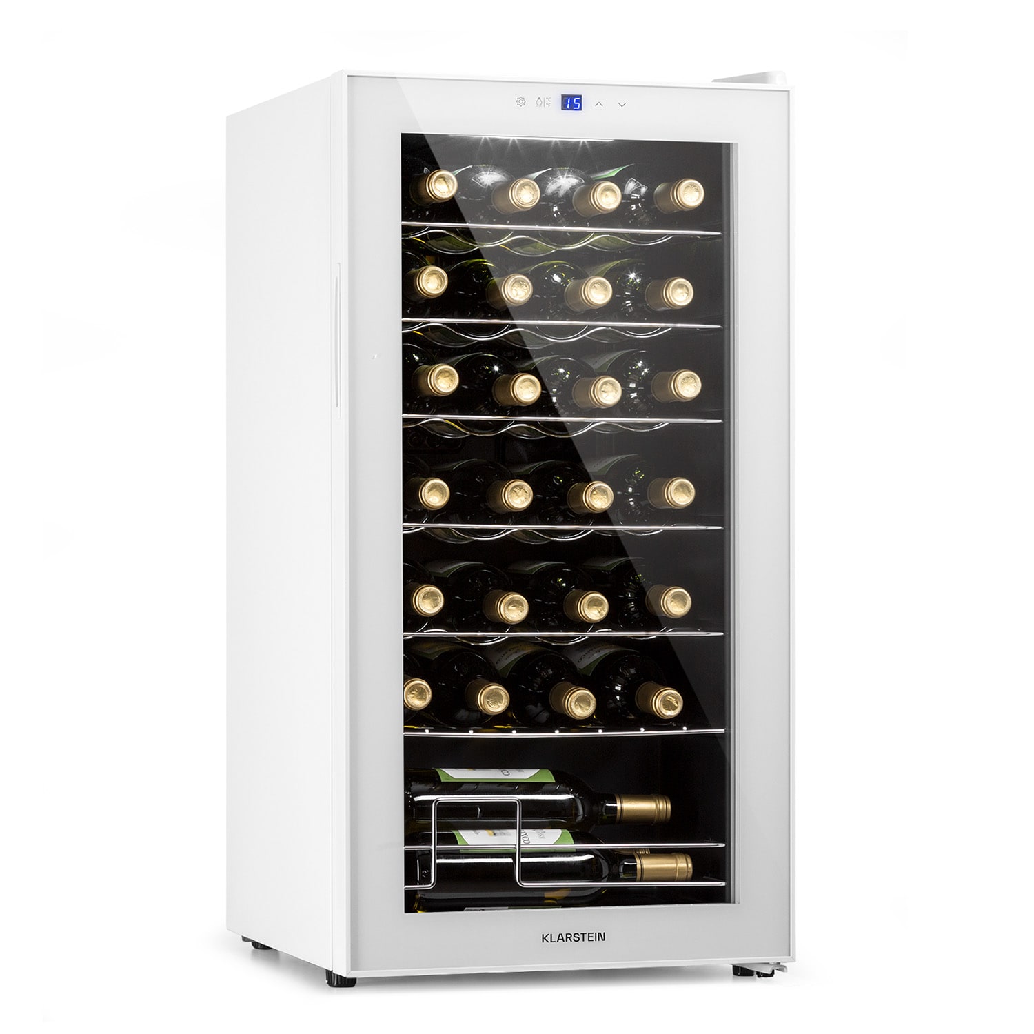 Shiraz 28 Uno Vinoteca 74l 28 botellas panel de control táctil de 5 a 18 °C 1 zona de refrigeración | 28 botellas | Vidrio Blanco