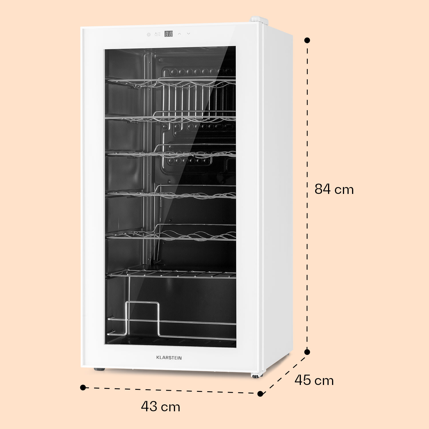 Shiraz 28 Uno Vinoteca 74l 28 botellas panel de control táctil de 5 a 18 °C 1 zona de refrigeración | 28 botellas | Vidrio Blanco