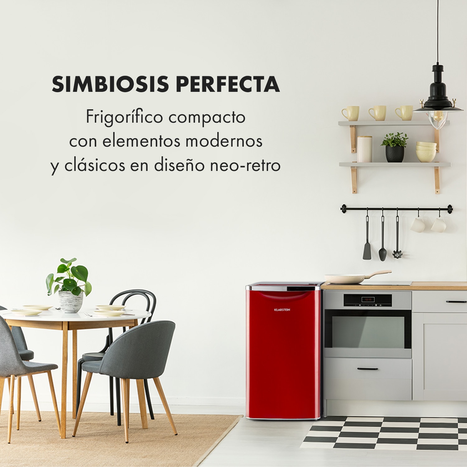 Frigorífico Yummy con congelador 90 litros 42dB 92 Ltr | Rojo