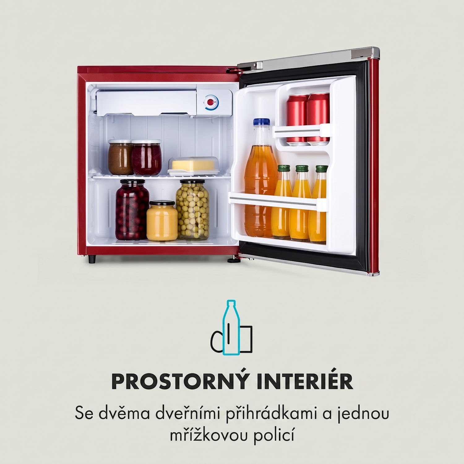 Yummy, lednice s mrazícím prostorem, 45 l, 42 dB 45 litrů | Rojo