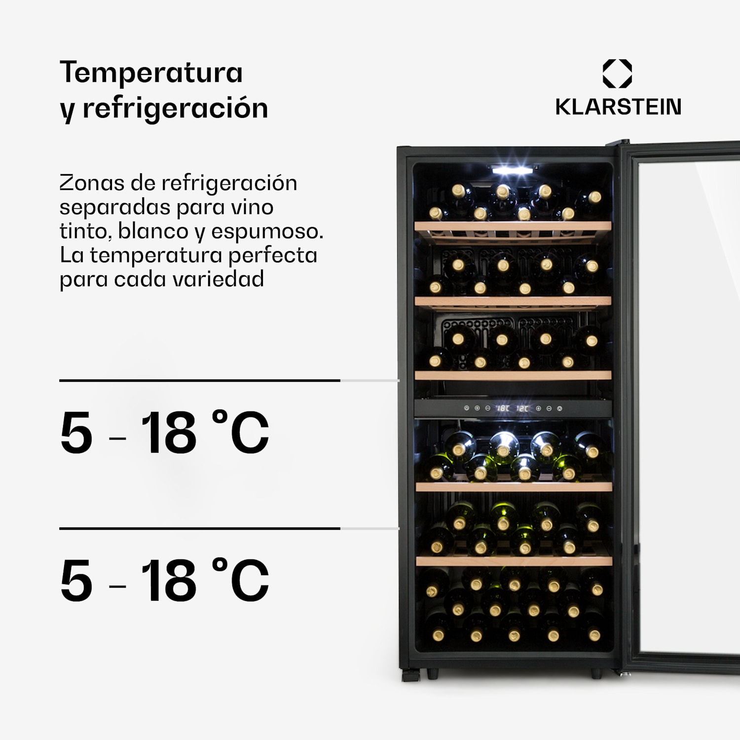 Barossa 102 Duo Vinoteca 102 botellas 226 litros 2 zonas Control táctil 2 zonas de refrigeración | 102 botellas