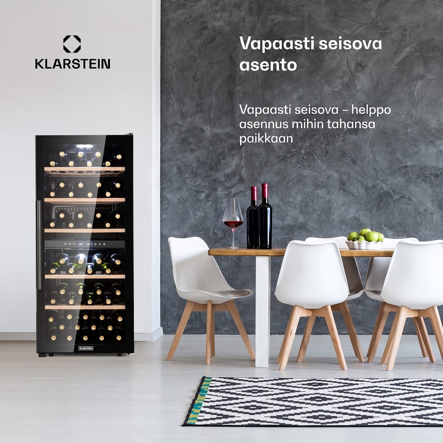 Barossa 102 Duo -viinikaappi 102 pulloa 226 litraa 2 aluetta kosketusohjaus 2 jäähdytysalue | 102 pulloa