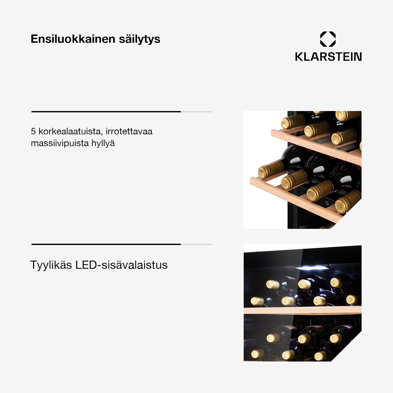 Barossa 102 Duo -viinikaappi 102 pulloa 226 litraa 2 aluetta kosketusohjaus 2 jäähdytysalue | 102 pulloa